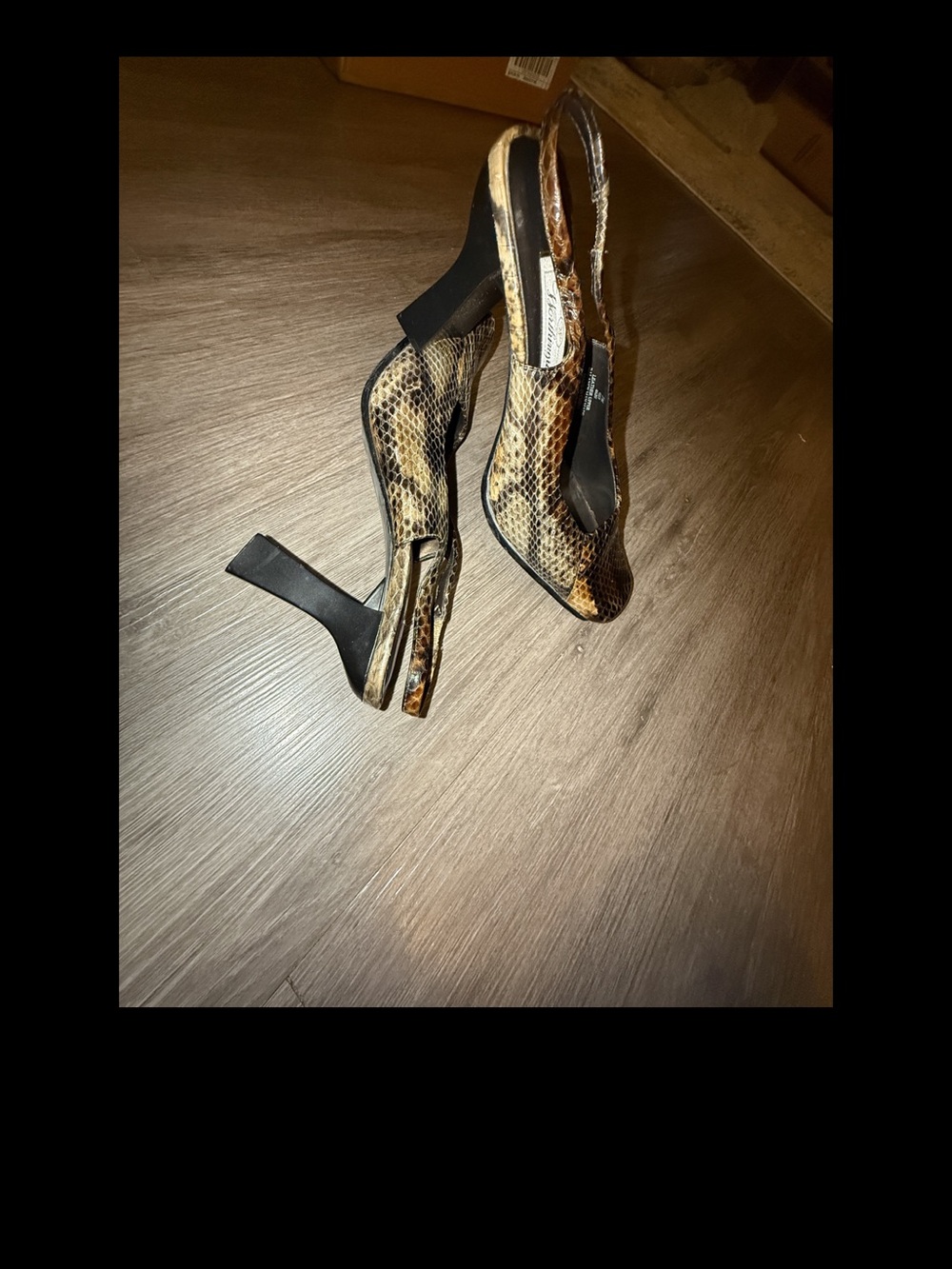 Worthington Snake-Print Slingback Pumps in Brown and Black - Picture 3 of 3